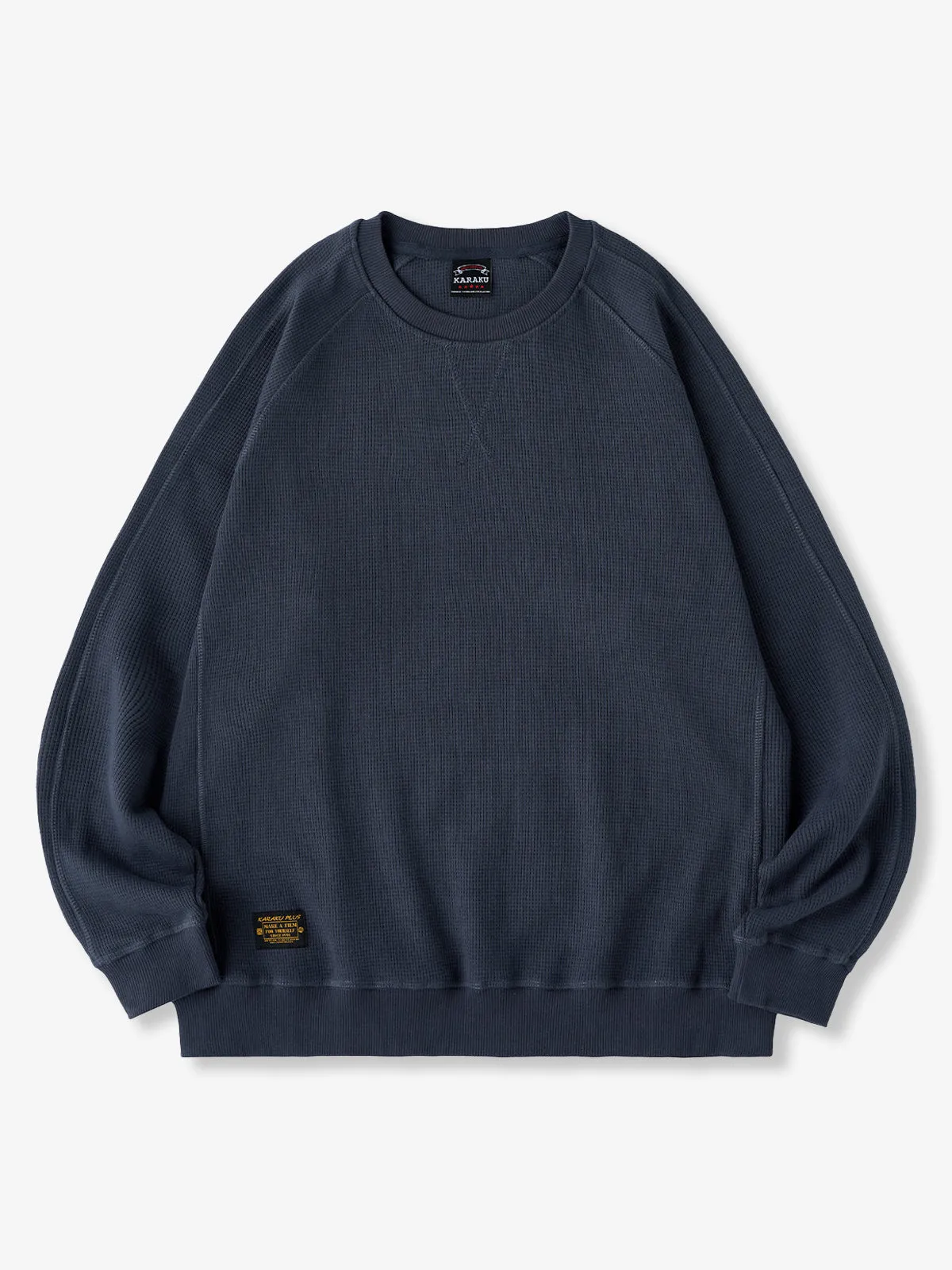 380g Waffle Knit Raglan Pullover Sweatshirt sold by Karaku