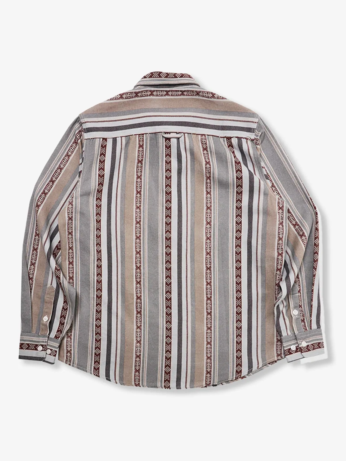 Ethnic-Style Multi-Stripe Long-Sleeve Shirt sold by Karaku product image thumbnail 4