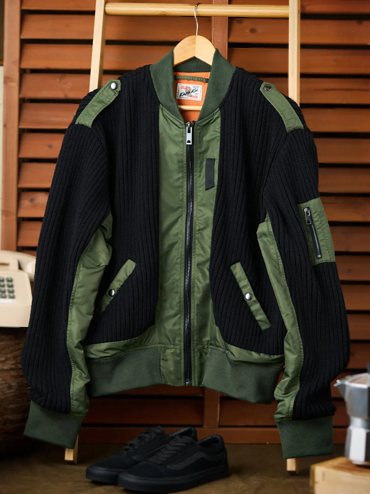 Mixed-Fabric MA-1 Flight Jacket sold by Karaku product image thumbnail 3