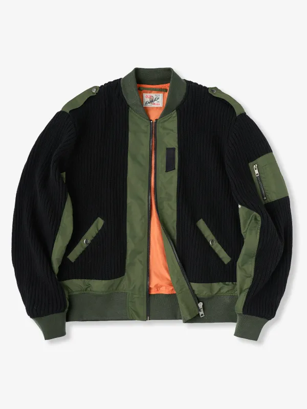 Mixed-Fabric MA-1 Flight Jacket sold by Karaku