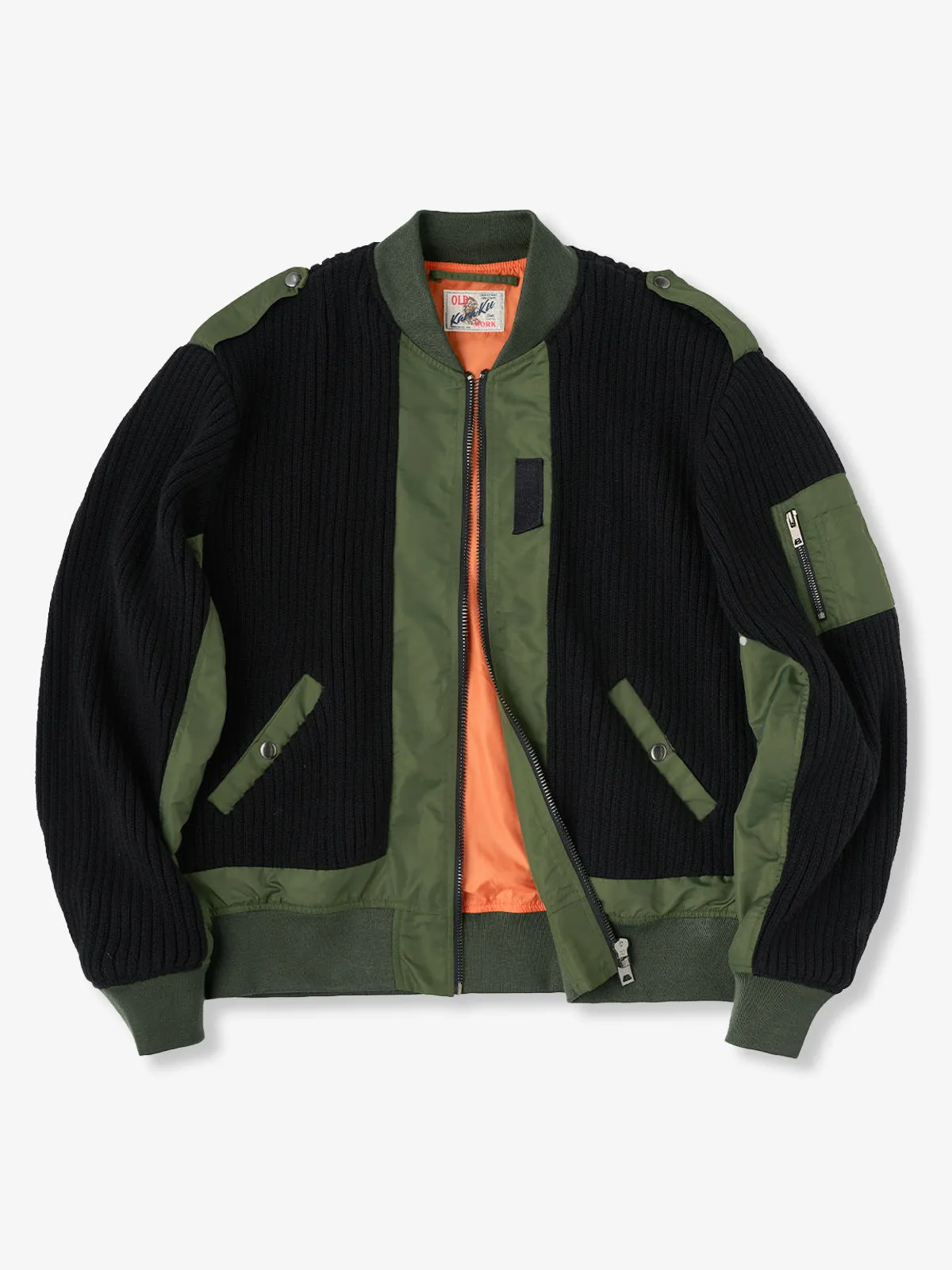 Mixed-Fabric MA-1 Flight Jacket sold by Karaku