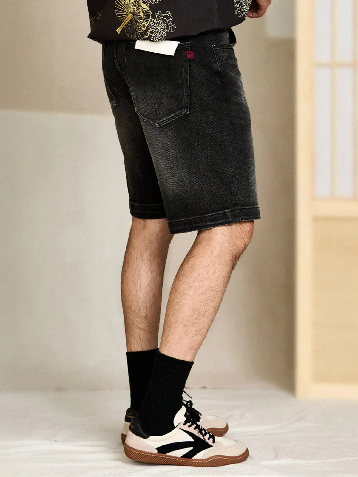 Washed & Whiskered Denim Shorts sold by Karaku product image thumbnail 5