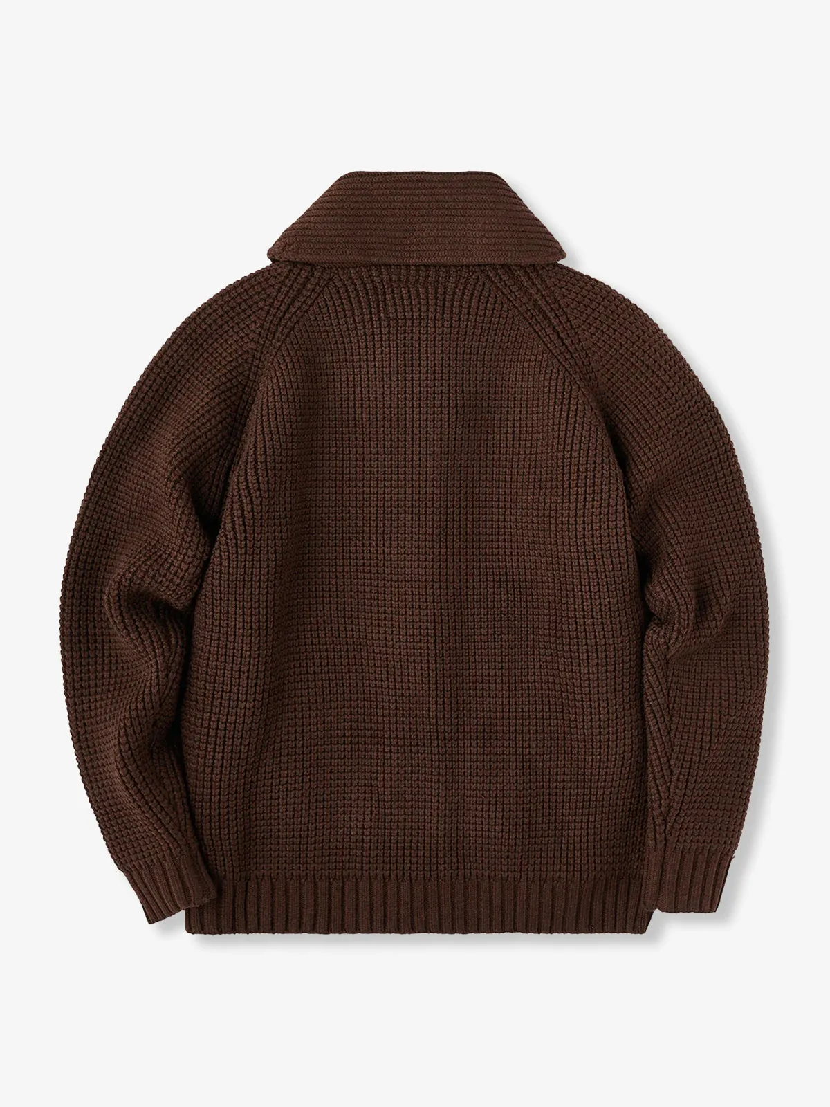 Wool-Blend Shawl Collar Waffle Knit Cardigan sold by Karaku product image thumbnail 4