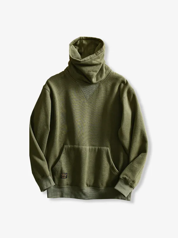 Fleece-Lined Turtleneck V-Gusset Sweatshirt sold by Karaku