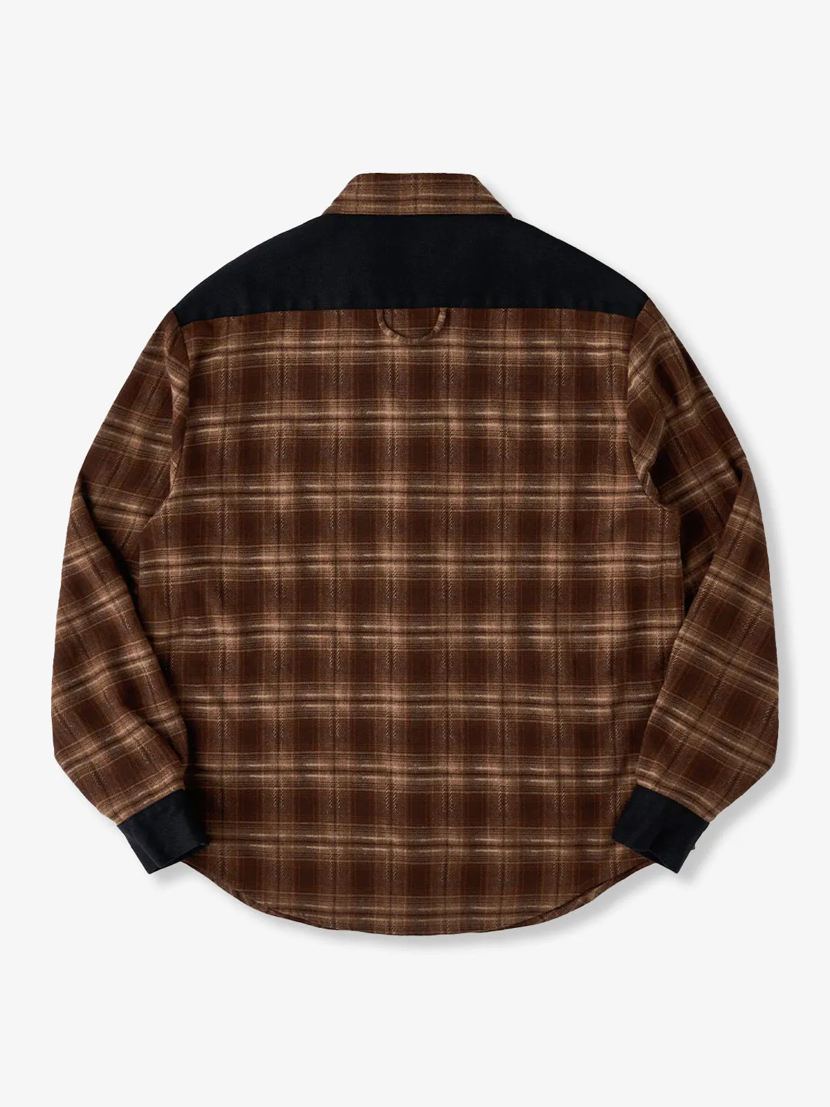 Ombre Check Work Shirt with Denim Yoke Panel sold by Karaku product image thumbnail 2