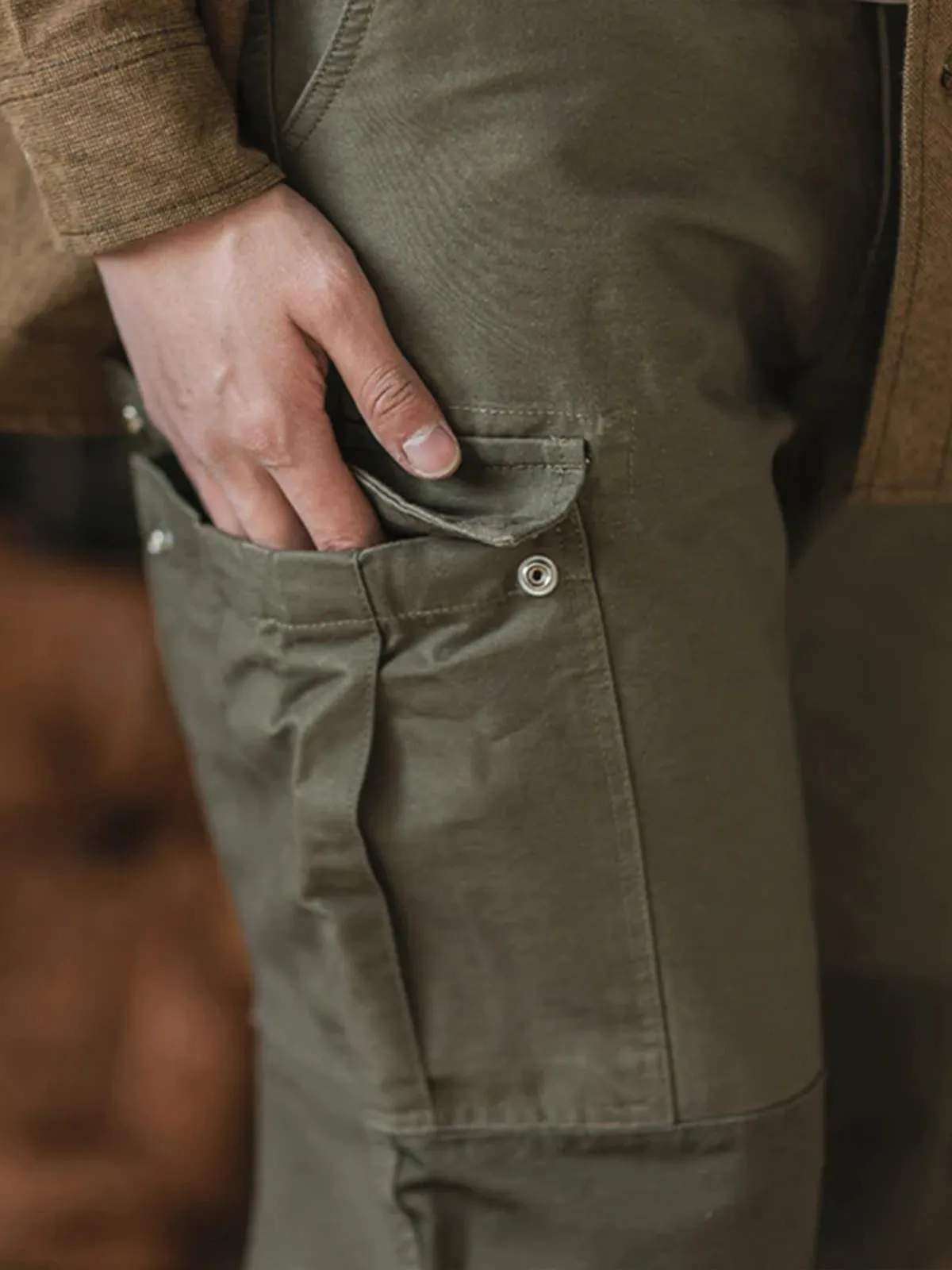 Heavyweight Color-Block Design Cargo Pants sold by Karaku product image thumbnail 2