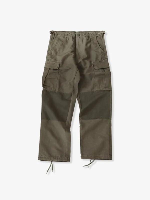 Heavyweight Color-Block Design Cargo Pants sold by Karaku