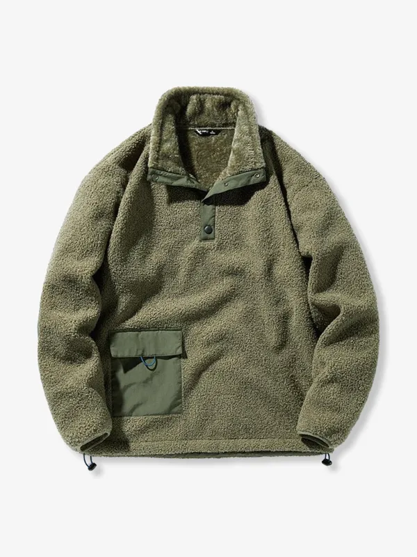 Boa Fleece Sweatshirt with Elbow Patches sold by Karaku