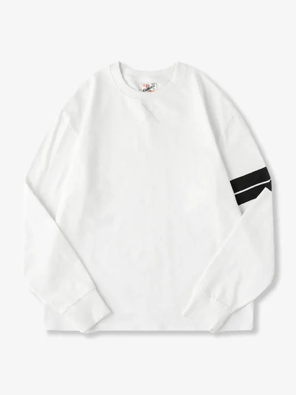 Contrast Sleeve Line Heavyweight Slub Long Sleeve Tee sold by Karaku