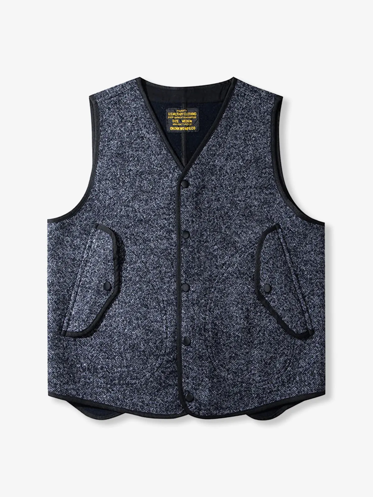 British Wool Blend Knit V-Neck Vest sold by Karaku