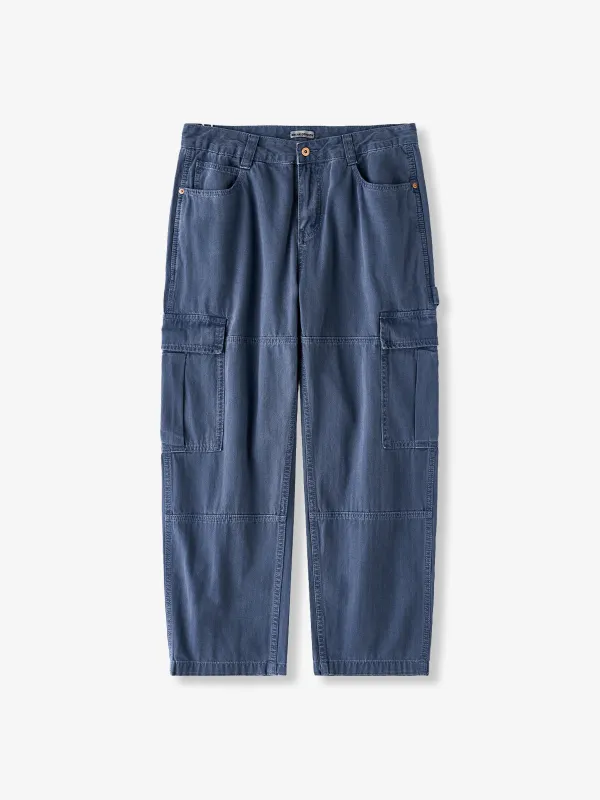 Herringbone Twill Denim Cargo Pants with Hammer Loop sold by Karaku