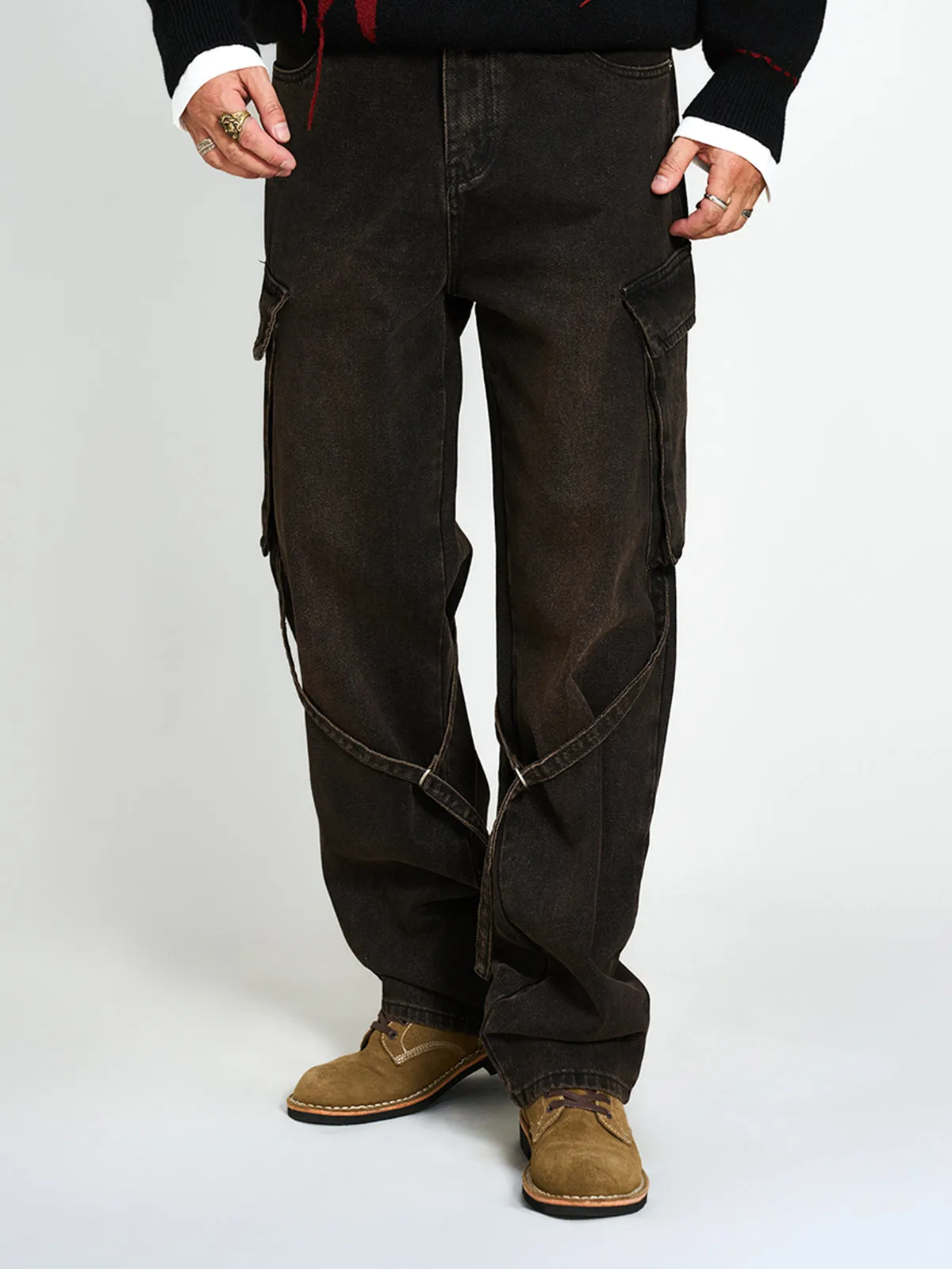 Washed Denim Pants with Side Pockets sold by Karaku product image thumbnail 3