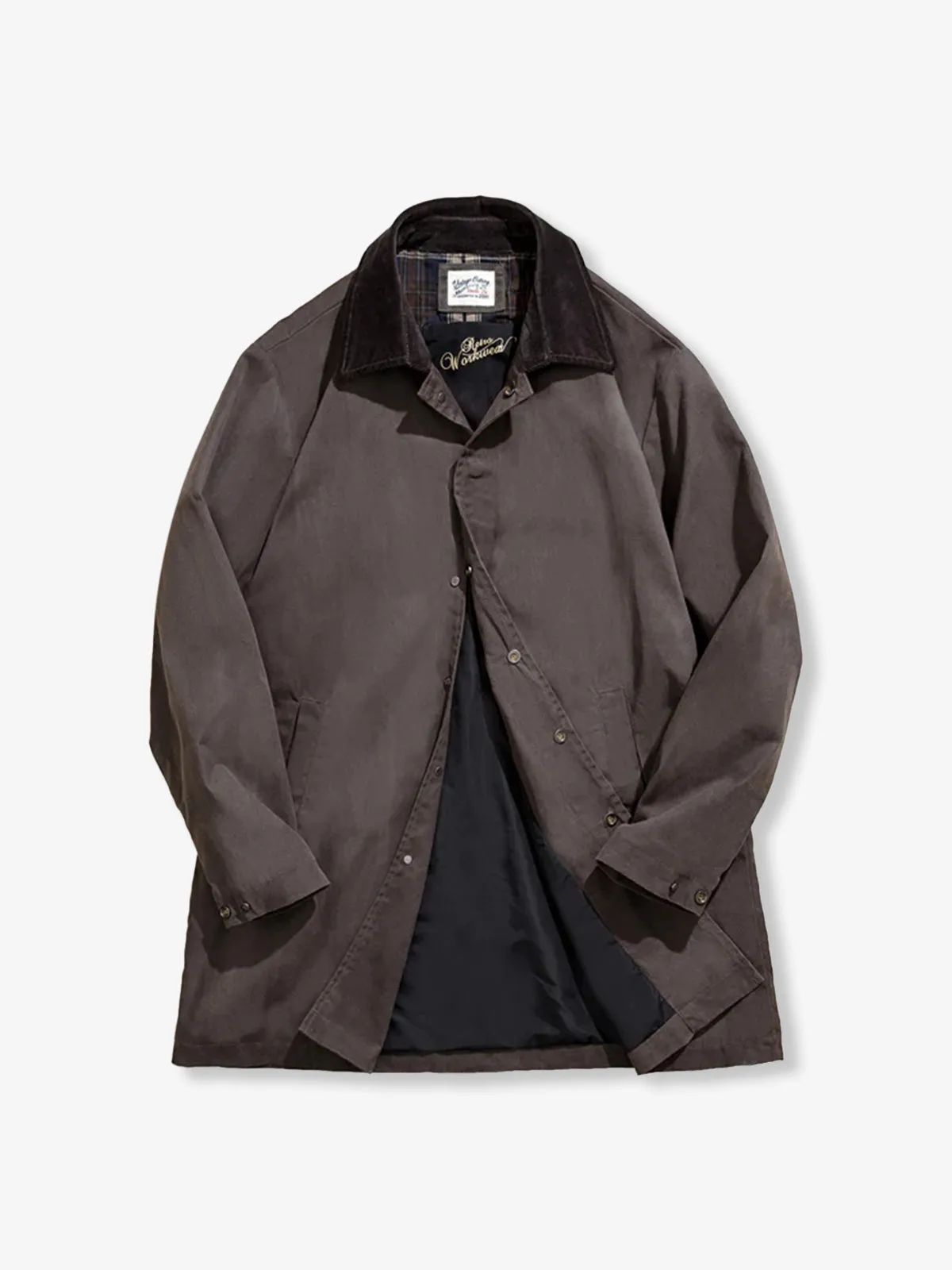 Oil-Waxed Windbreaker with Corduroy Collar sold by Karaku