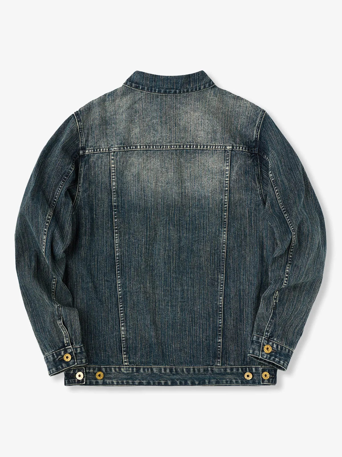 Western-Style Washed Denim Jacket with Stripe Stitching sold by Karaku product image thumbnail 2