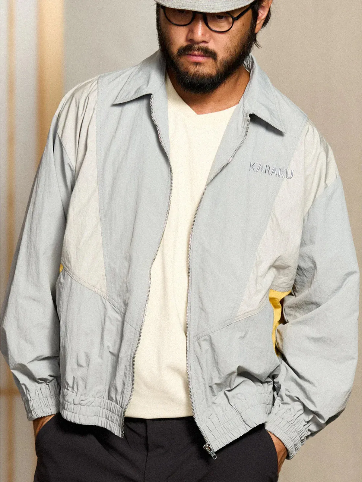 Contrast Panel Training Jacket with "KARAKU" Embroidery sold by Karaku product image thumbnail 4