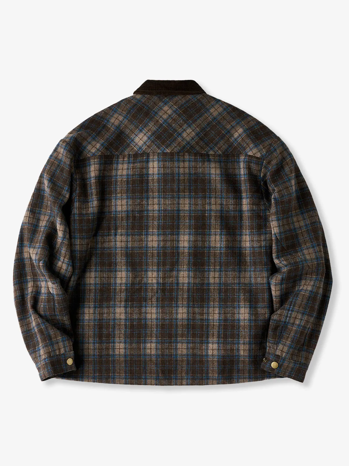 Corduroy-Contrast Wool-Blend Tweed Check Detroit Jacket sold by Karaku product image thumbnail 2