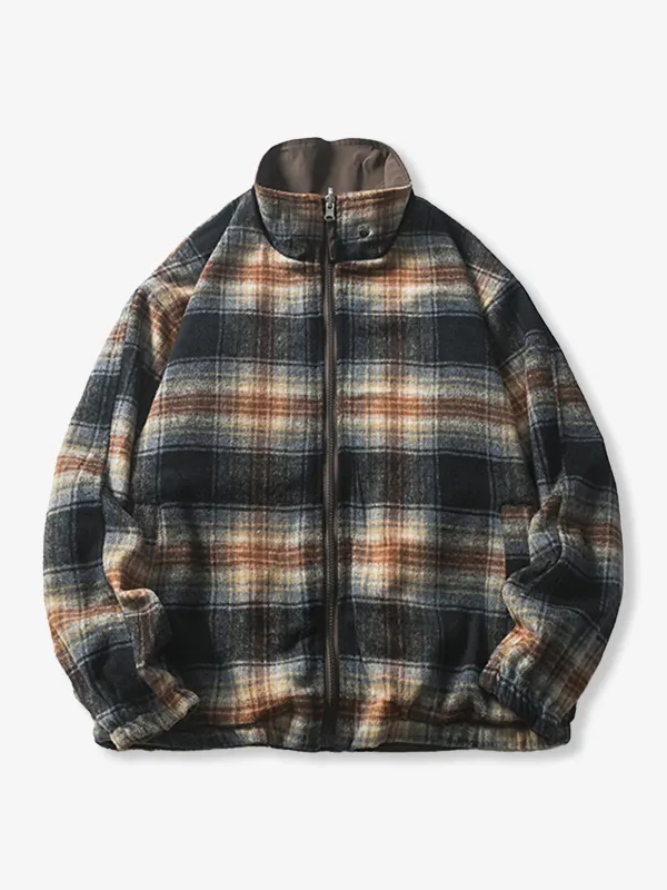 Reversible Stand-Collar Harrington Jacket sold by Karaku
