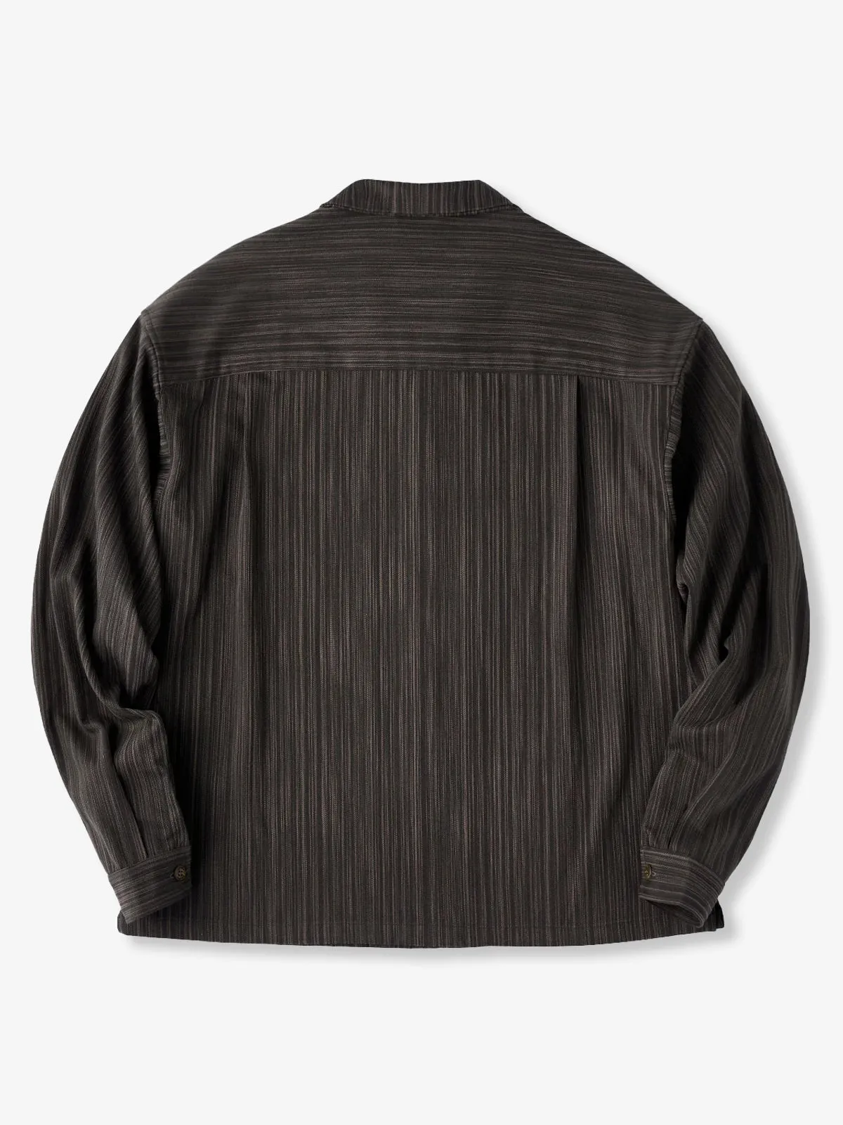 "Karaku" Embroidered Stripe Jacquard Open-Collar Shirt sold by Karaku product image thumbnail 2