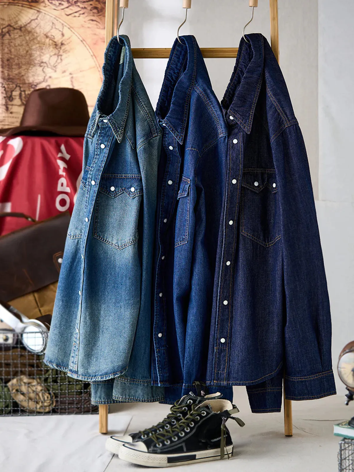 7oz Slub Denim Western-Style Work Shirt sold by Karaku product image thumbnail 5