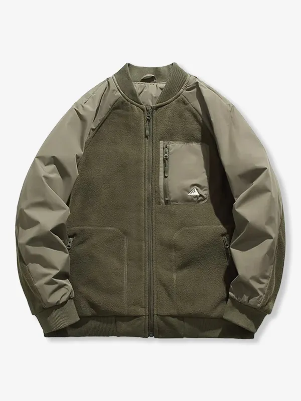 Padded Fleece-Panel Flight Jacket sold by Karaku
