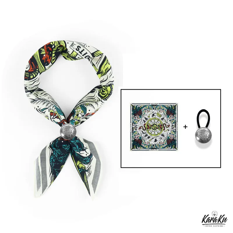 Vintage Leather Clips/Metal Button Bike Bandanas sold by Karaku product image thumbnail 5