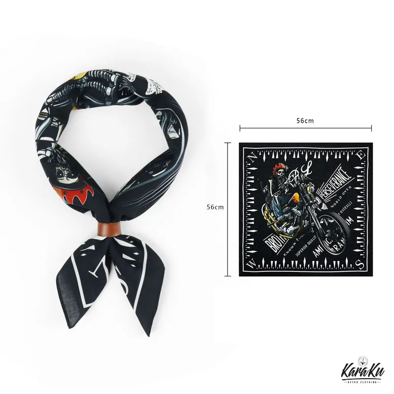 Vintage Leather Clips/Metal Button Bike Bandanas sold by Karaku product image thumbnail 4