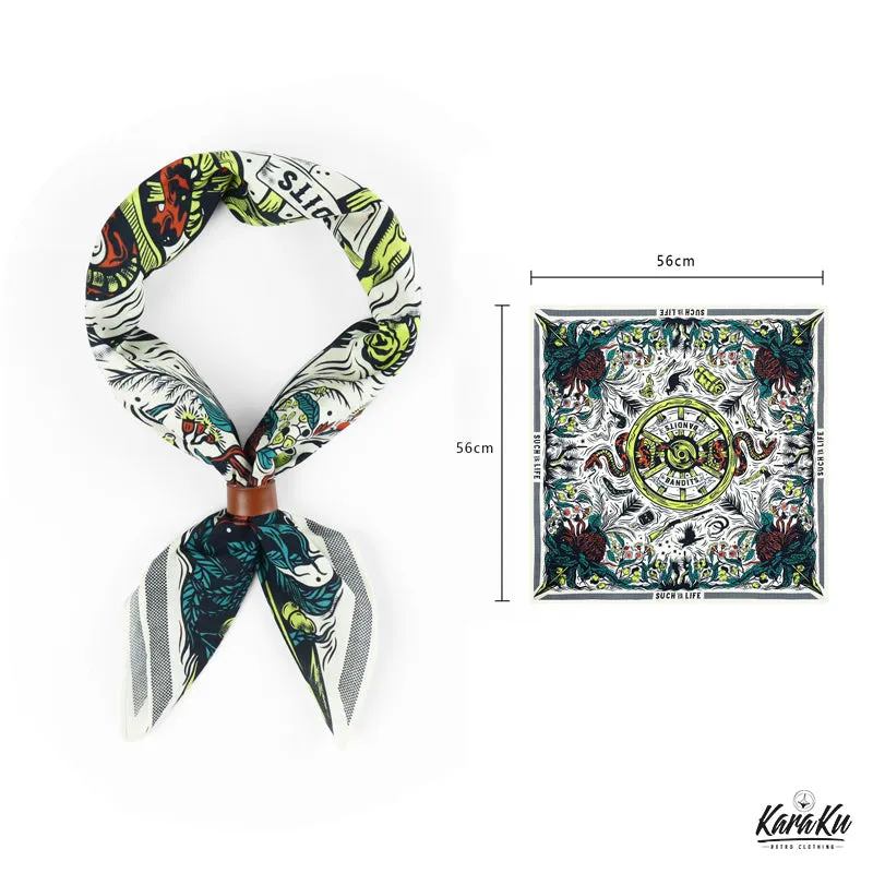 Vintage Leather Clips/Metal Button Bike Bandanas sold by Karaku product image thumbnail 3