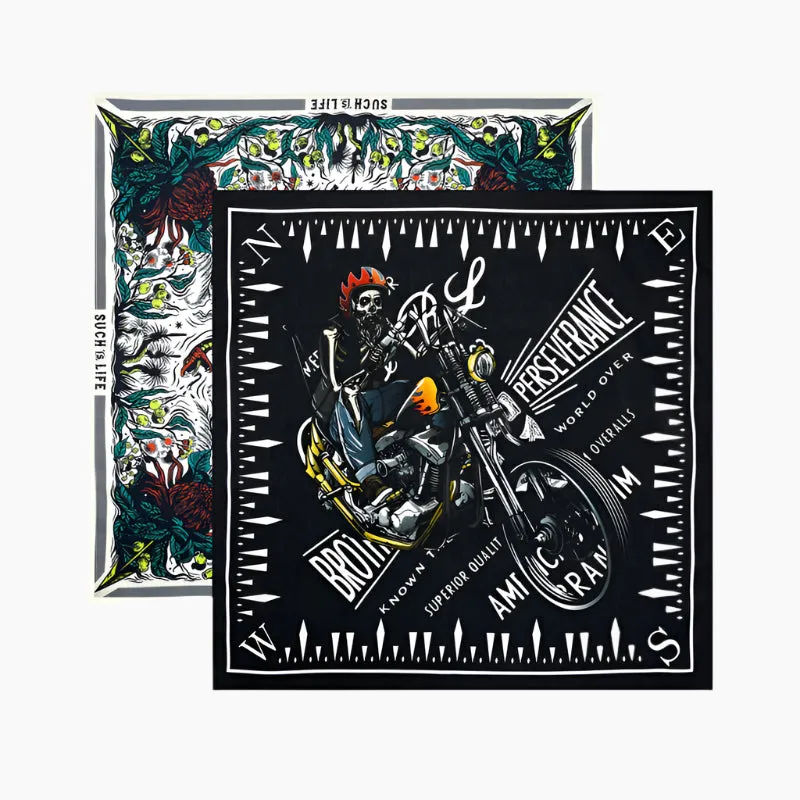 Vintage Leather Clips/Metal Button Bike Bandanas sold by Karaku