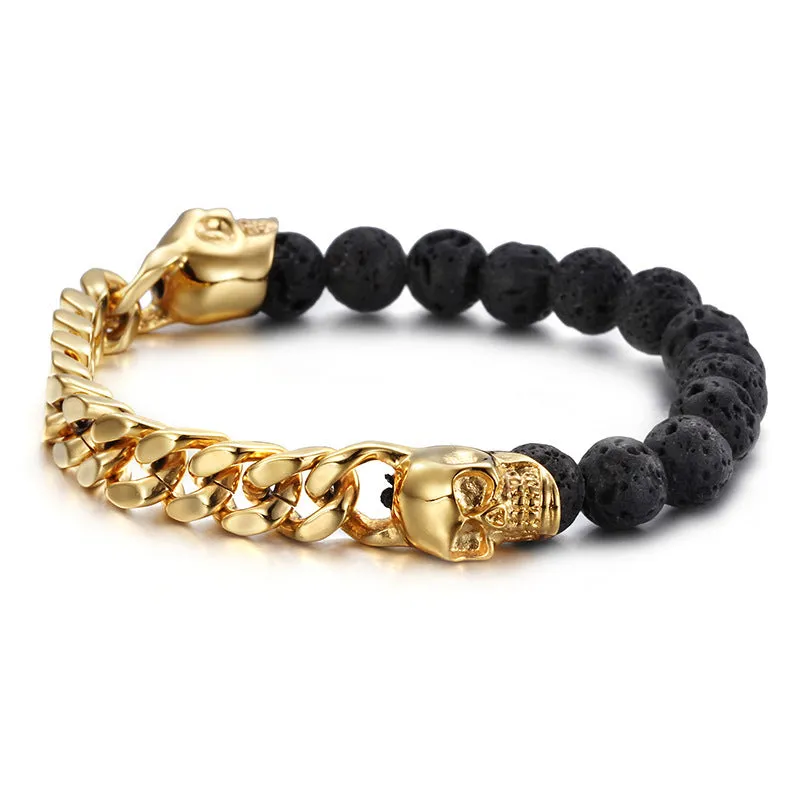 Natural Stone Bead Skull Chain Bracelet sold by Karaku product image thumbnail 5