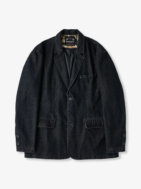 Cat Camo Trim Cotton Denim Tailored Jacket sold by Karaku