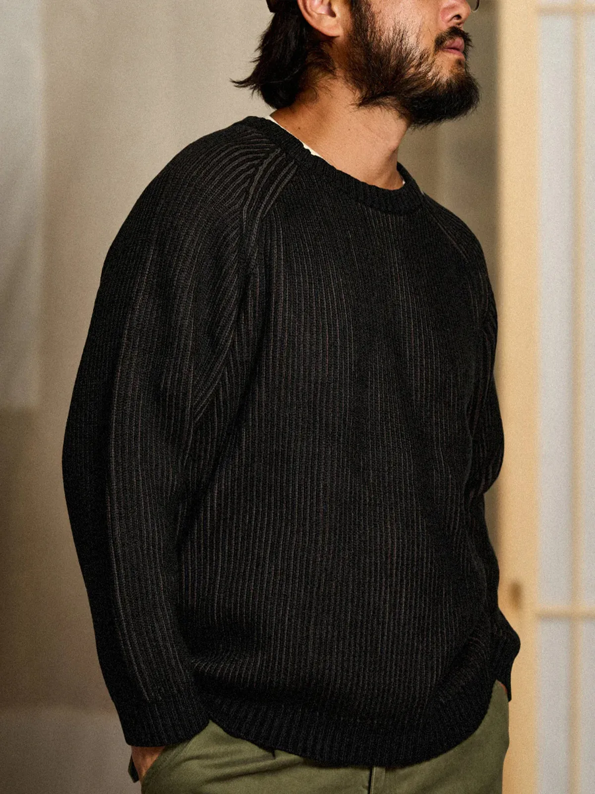 Two-Tone British Rib-Knit Sweater sold by Karaku product image thumbnail 4