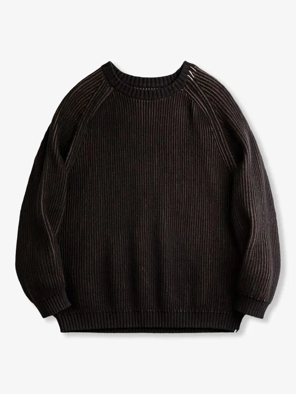 Two-Tone British Rib-Knit Sweater made by Karaku