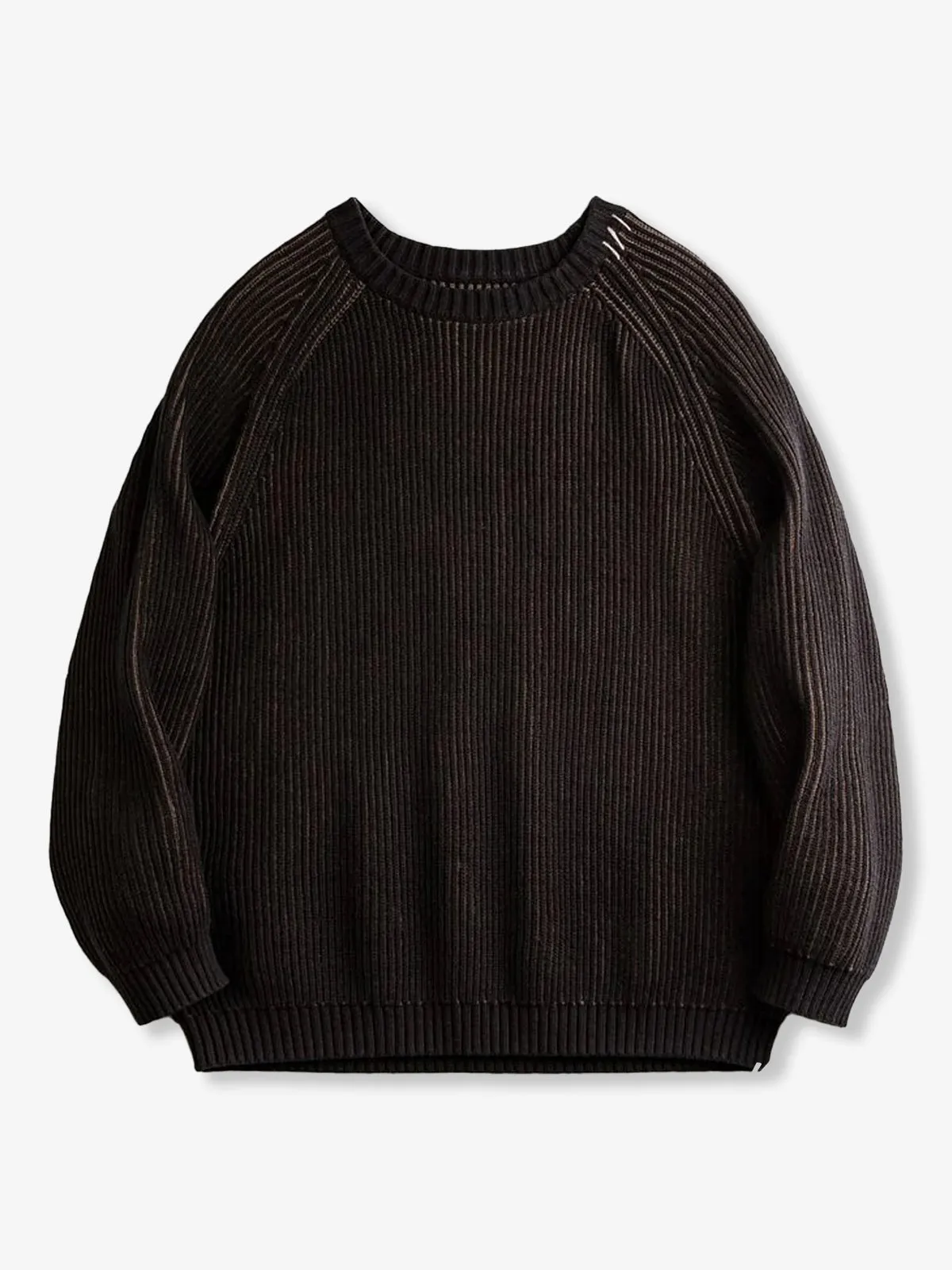 Two-Tone British Rib-Knit Sweater sold by Karaku