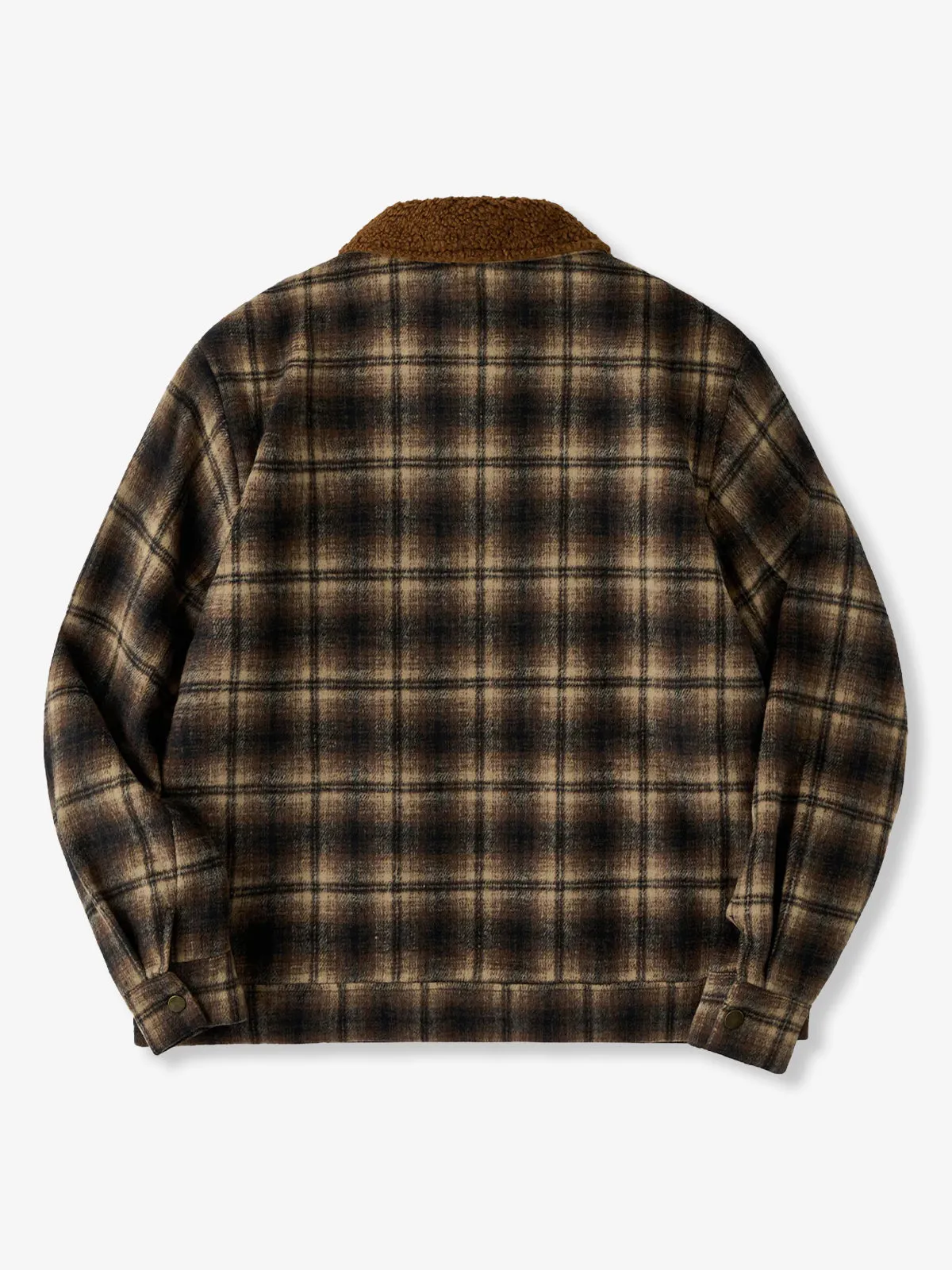 Wool-Blend Check Tweed-Style Detroit Jacket with Polar Fleece Lining and Collar sold by Karaku product image thumbnail 2