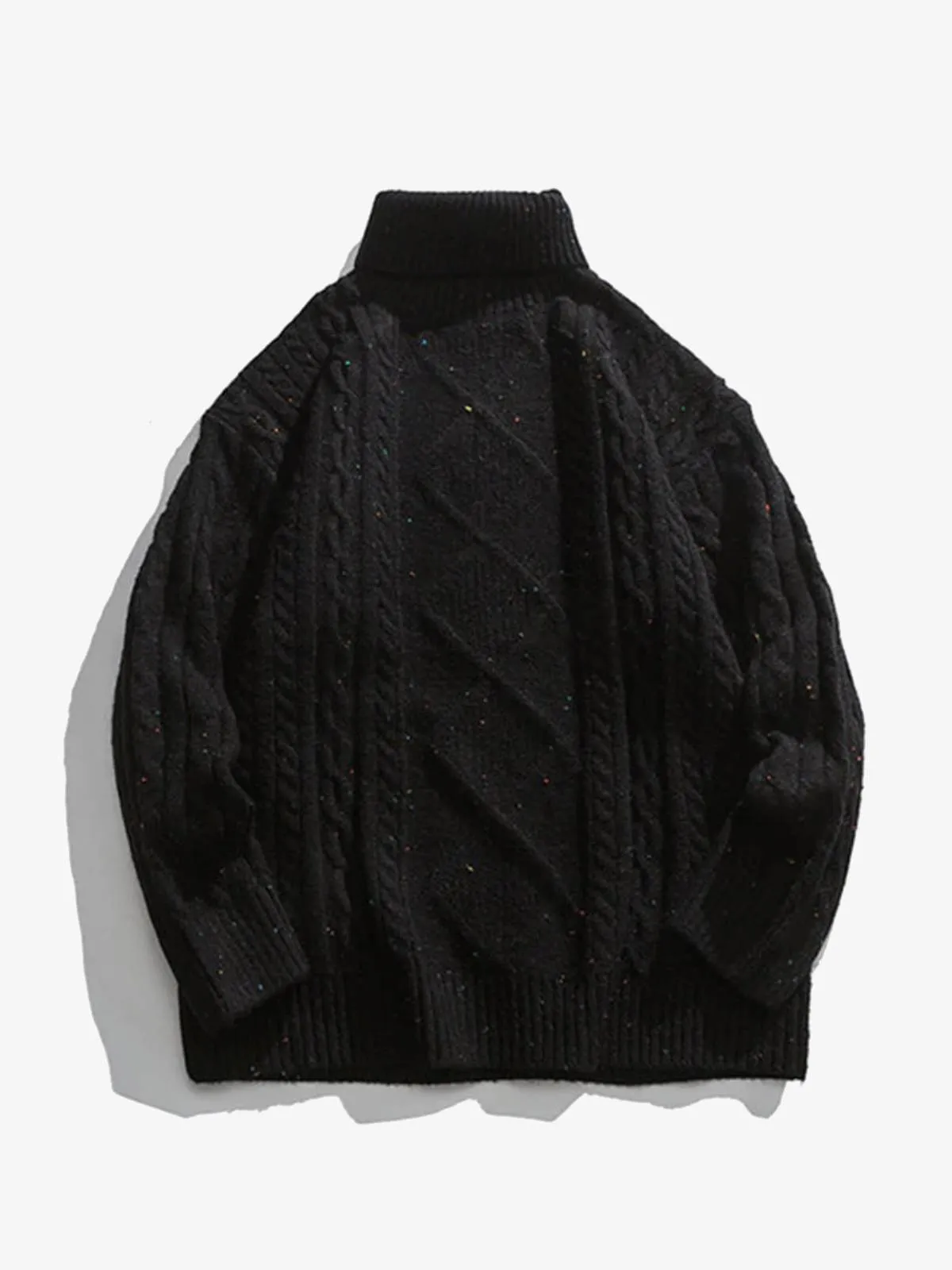 Mixed Color Cable Knit Turtleneck Sweater sold by Karaku product image thumbnail 3