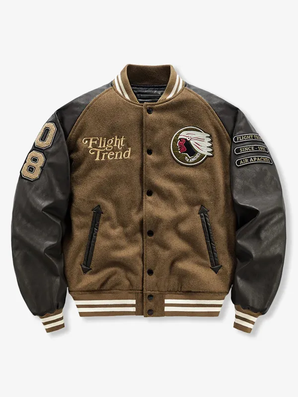 Indian Pattern Padded Wool Varsity Jacket sold by Karaku