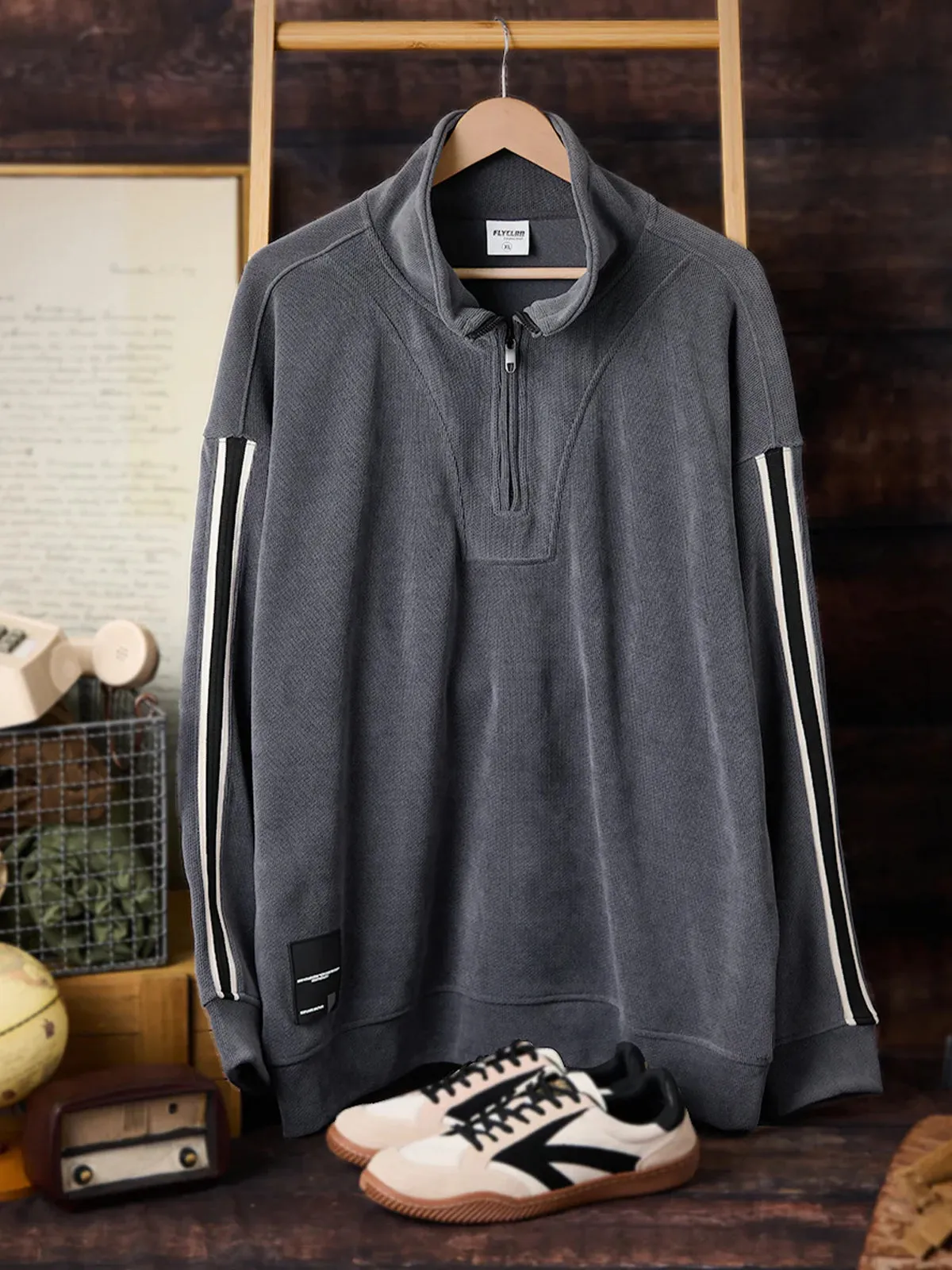 Heavyweight Half-Zip Sweatshirt sold by Karaku product image thumbnail 5