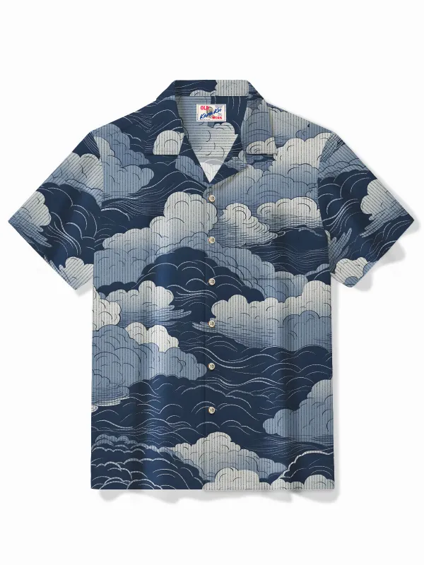 Tranquil Cloudscape Cotton Camp Shirt sold by Karaku
