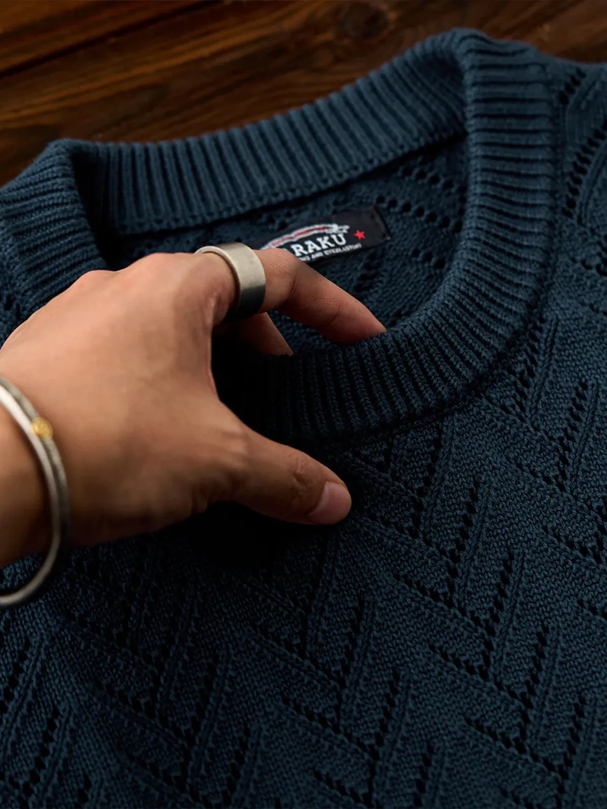 Openwork Knit Drop Shoulder Sweater sold by Karaku product image thumbnail 5