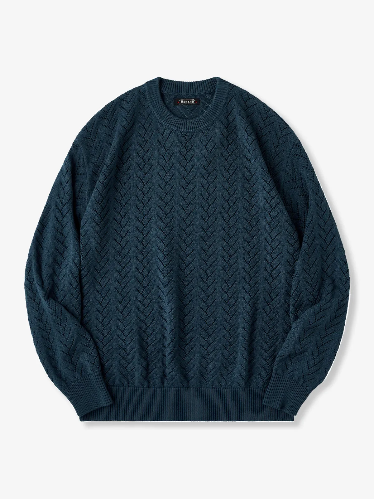 Openwork Knit Drop Shoulder Sweater sold by Karaku