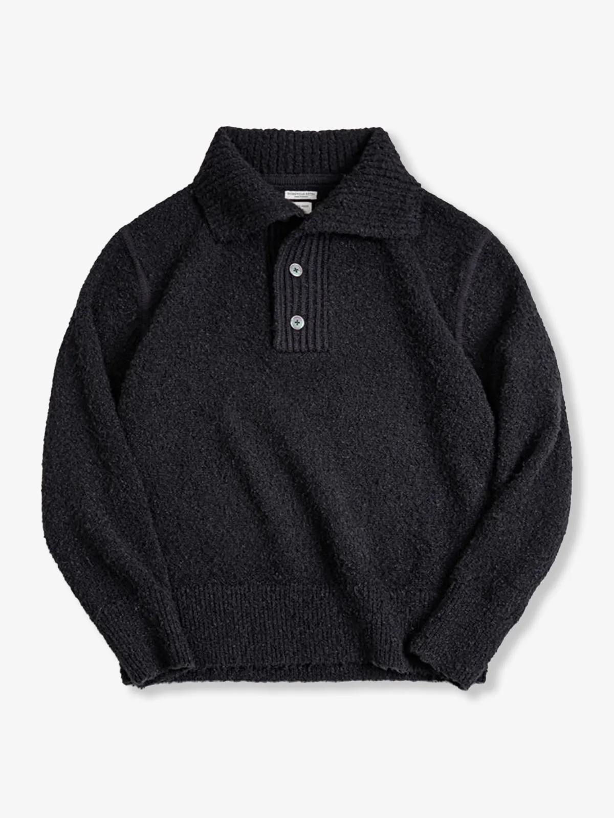 812g Heavyweight Loop Yarn Polo Collar Knit Sweater sold by Karaku
