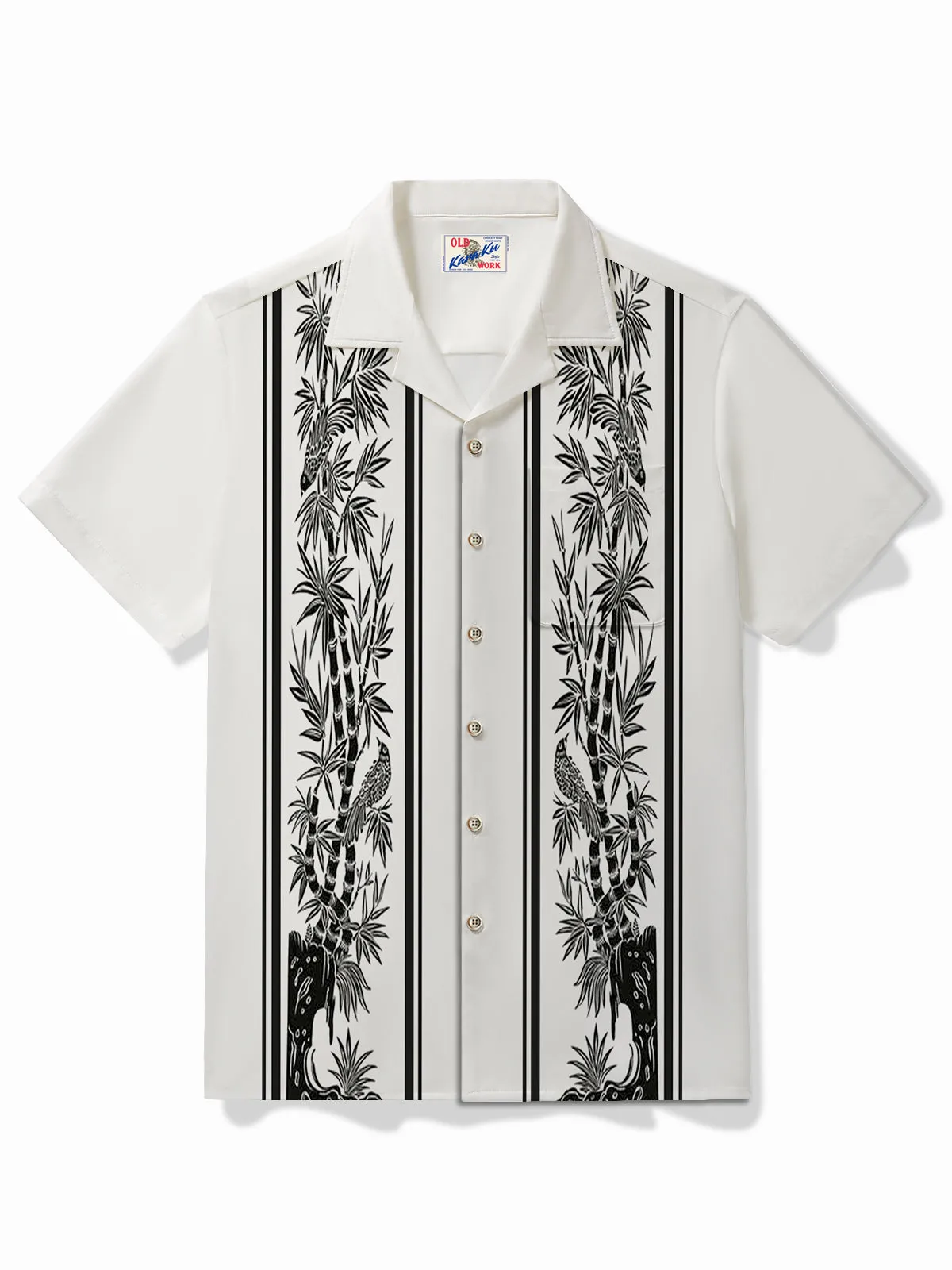 Retro Bamboo Paradise Cotton Bowling Shirt sold by Karaku