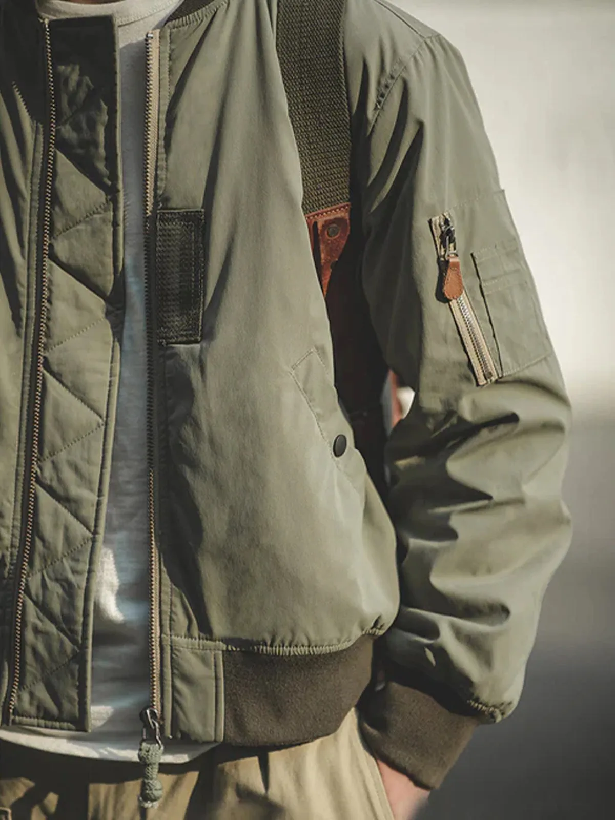 Quilted Lining Padded MA-1 Flight Jacket sold by Karaku product image thumbnail 5