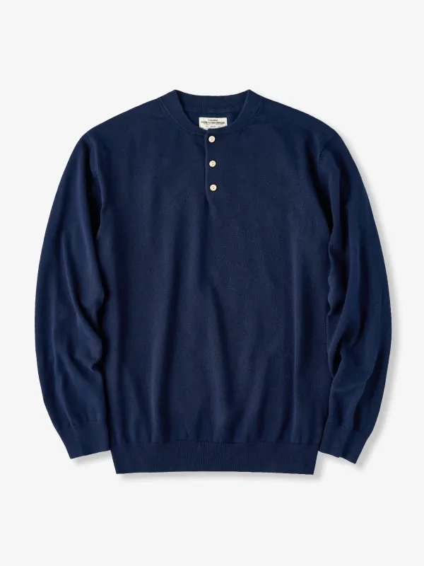 Clean Fit Knit Woven Henley T-Shirt with Shell Buttons made by Karaku
