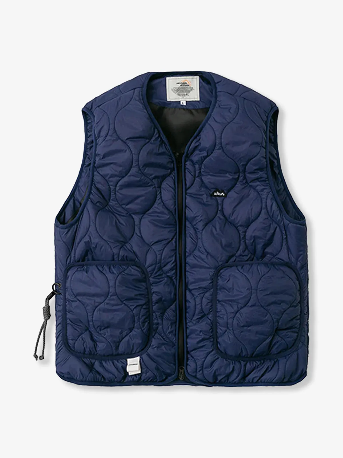 Quilted Vest with Embroidery and Double Zipper sold by Karaku