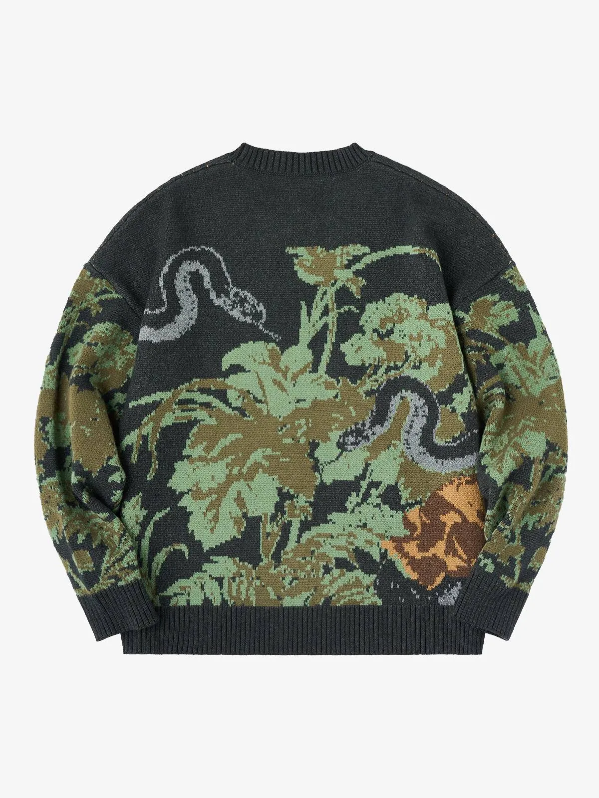 Snake & Skull Crew Neck Jacquard Knitted Sweater sold by Karaku product image thumbnail 2