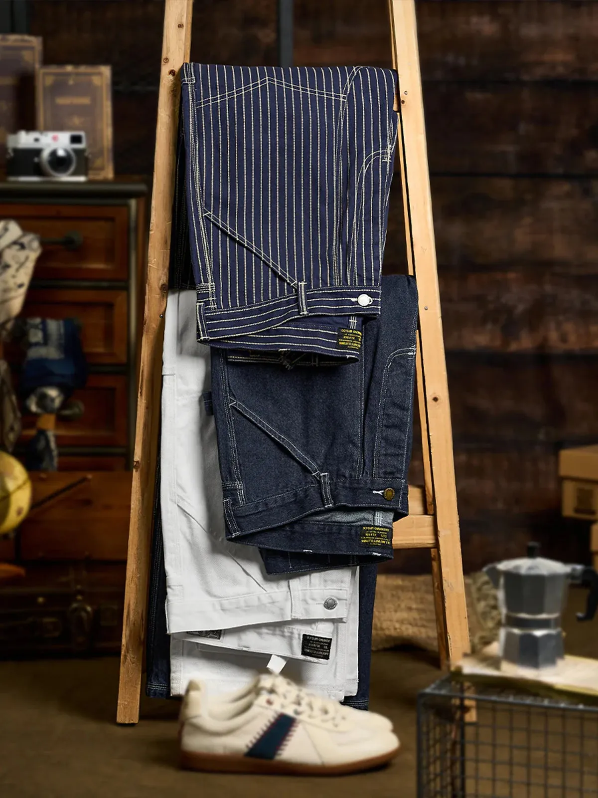 Washed Denim Pants – Wabash Stripe & Solid 3 Colors sold by Karaku product image thumbnail 5