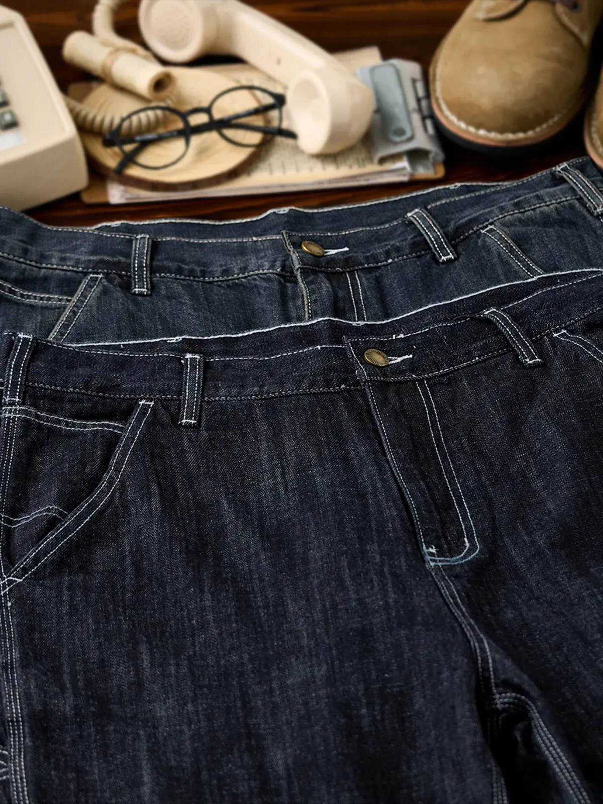 Denim Work Pants with Tool Loop sold by Karaku product image thumbnail 5