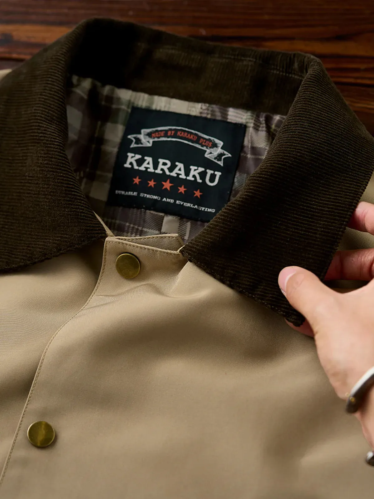 Corduroy Collar Functional Balmacaan Coat sold by Karaku product image thumbnail 5