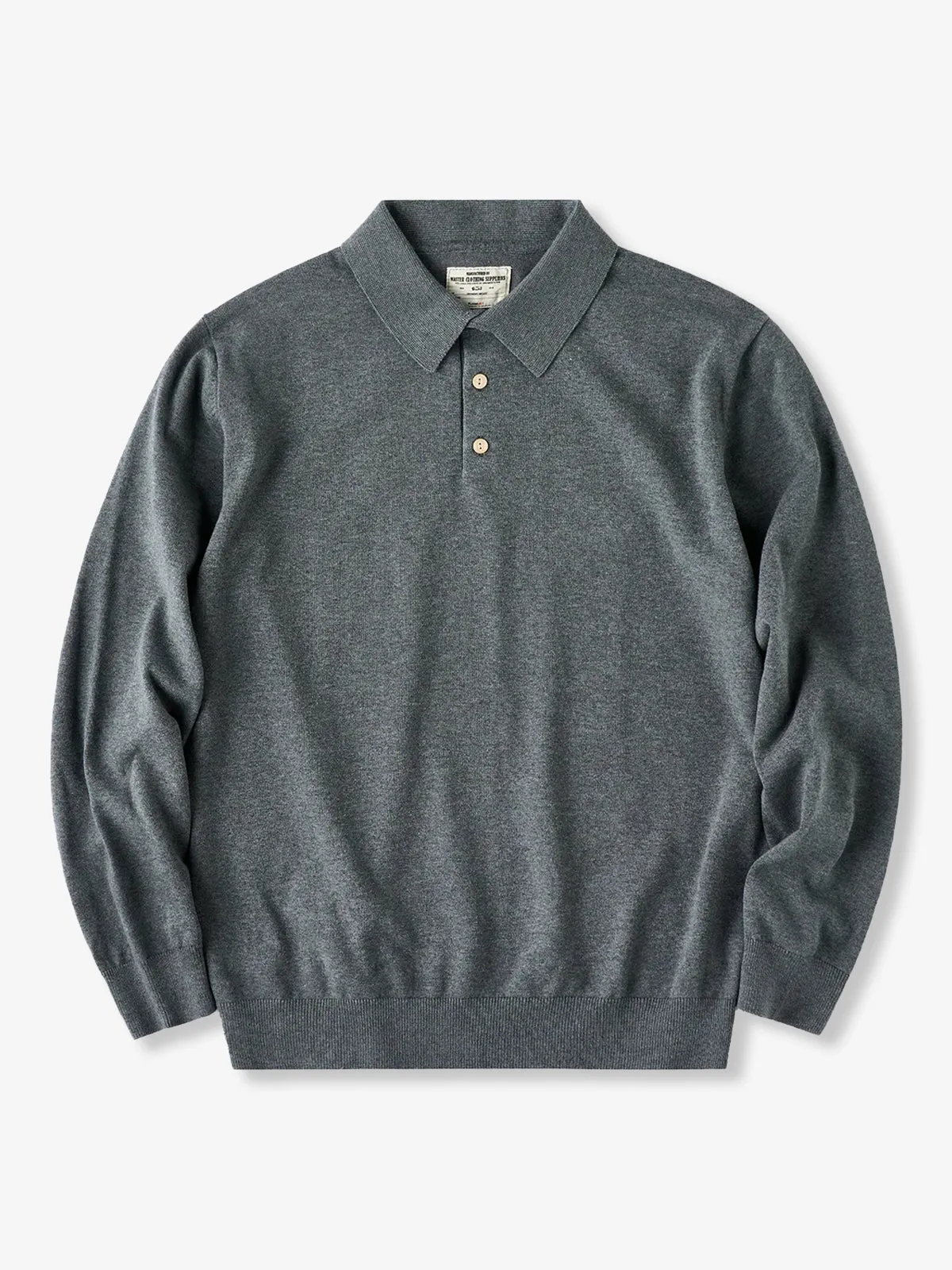 Clean-Fit Cotton Knit Polo Shirt with Shell Buttons sold by Karaku product image thumbnail 3